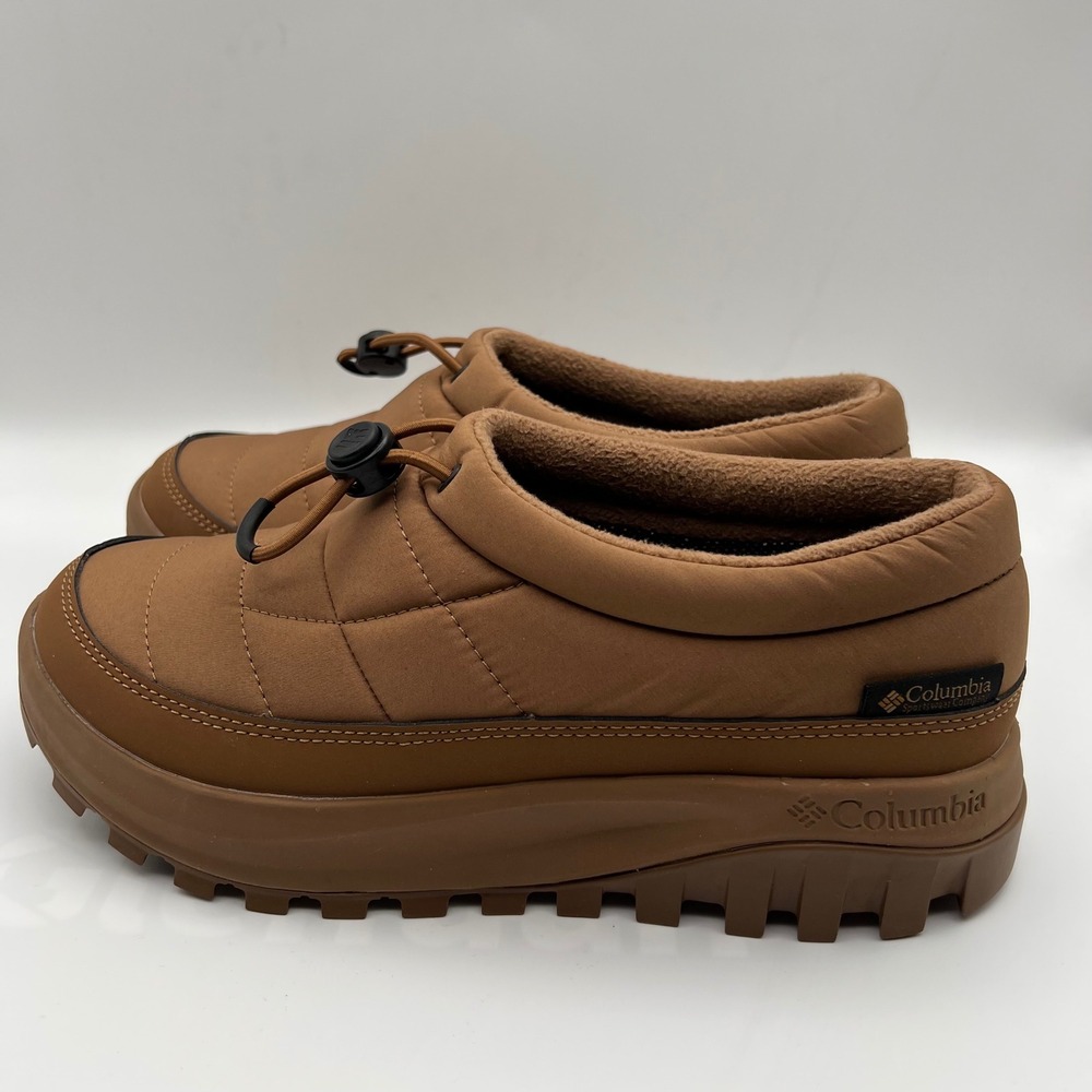 Columbia Snowtrot Unwind Shoes Womens 10 Elk Brown Quilted‎ Fleece Lined Toggle - Picture 2 of 10